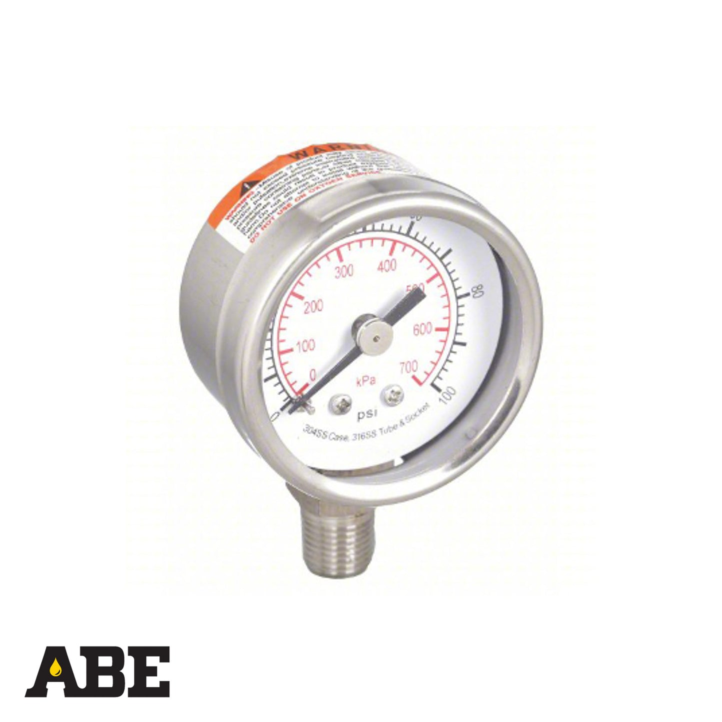 1/8" MPT 0-100 PSI Pressure Gauge