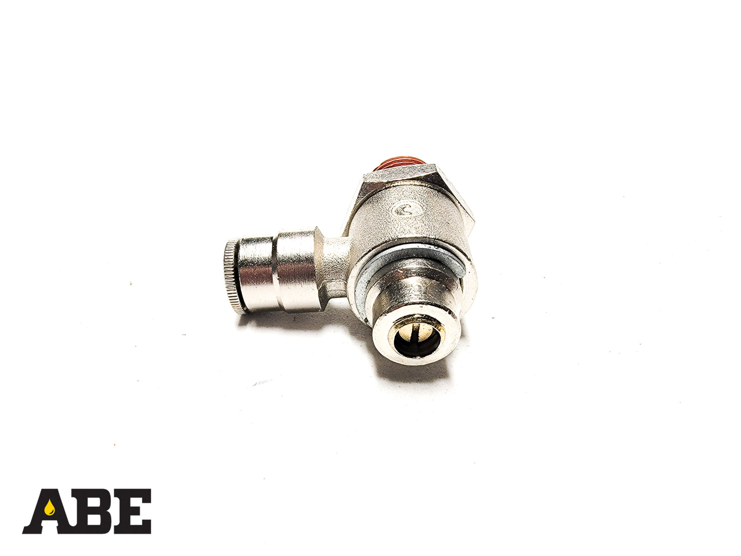 1/4" Push-To-Connect x 1/4"NPT Elbow with Flow Control