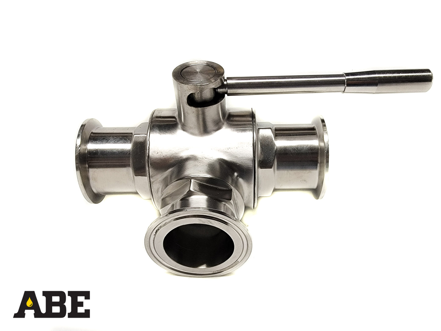 2" Tri-Clamp, 3-Way Ball Valve