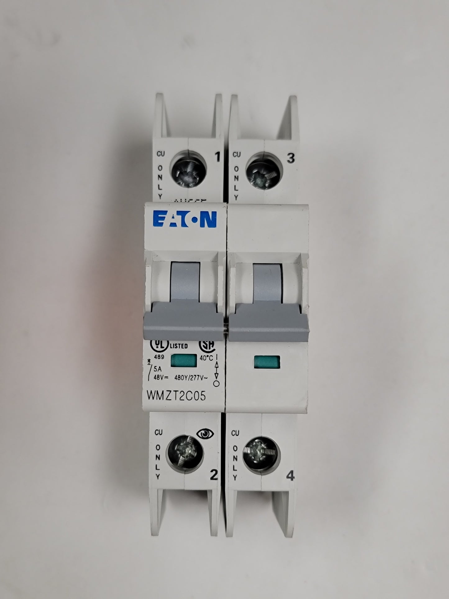 USED-CIRCUIT BREAKER, 2P, 5A, C CURVE, DIN RAIL MOUNT