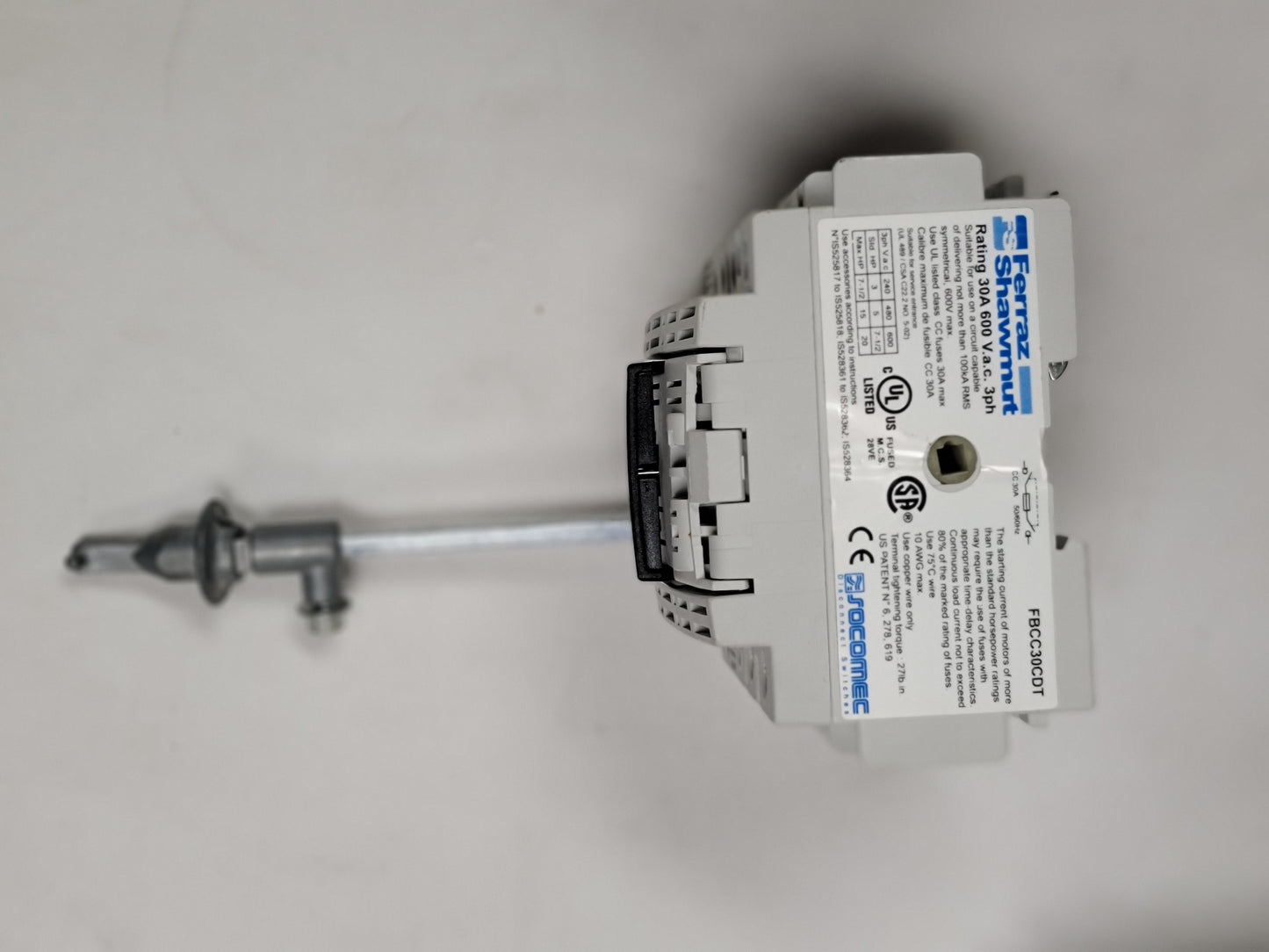 USED-DISCONNECT SWITCH, FUSIBLE, 30A, CC CLASS, 3P, 600 VAC, UL98, COMPACT#2